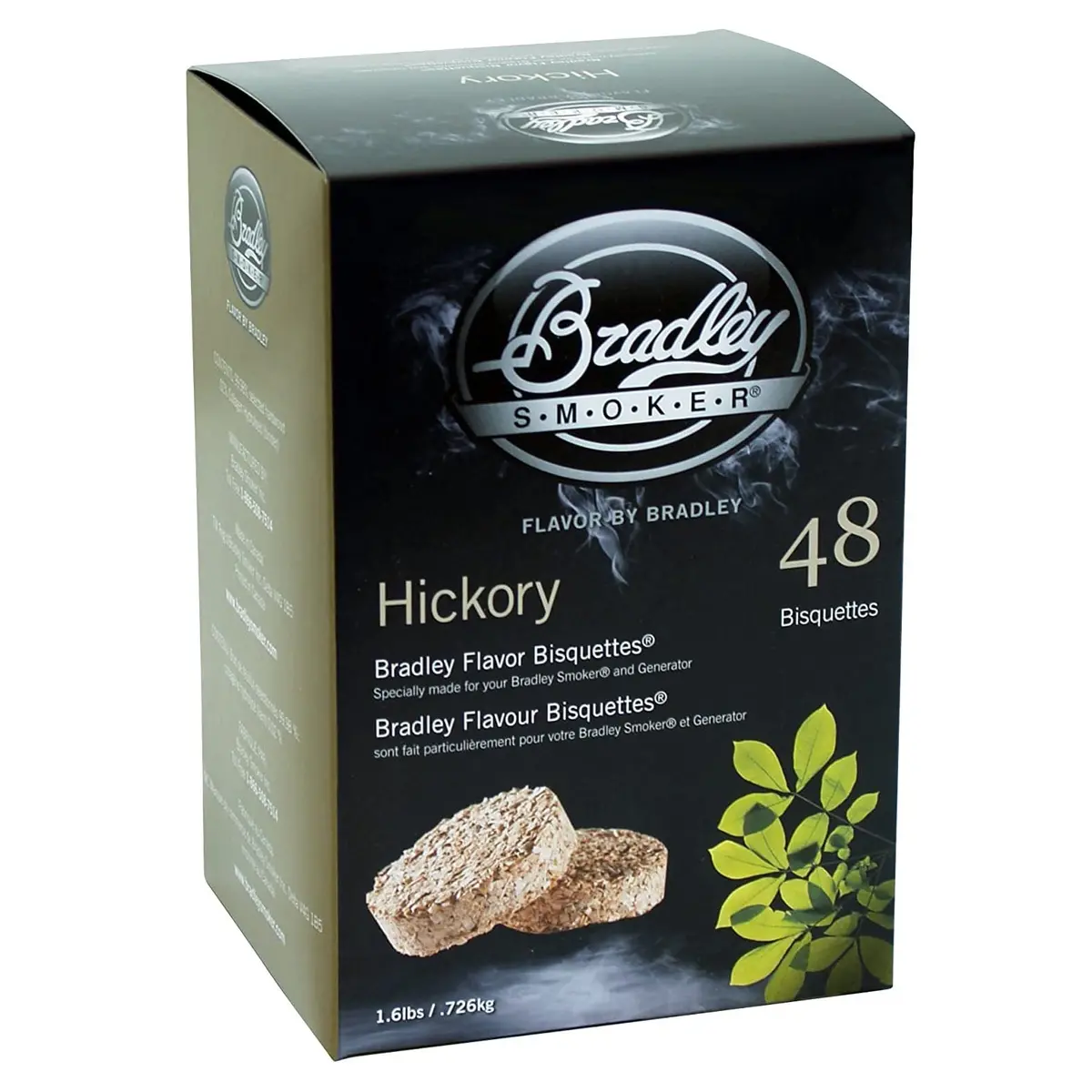 Bradley Smoker 48 Pack Hickory Flavor Smoke Bisquettes Premium Hardwood Chips 1