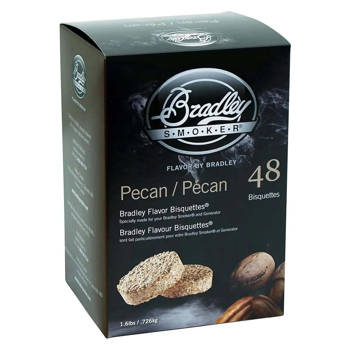 Bradley Smoker 48 Pack Pecan Flavor Smoke Bisquettes Premium Hardwood Chips 1