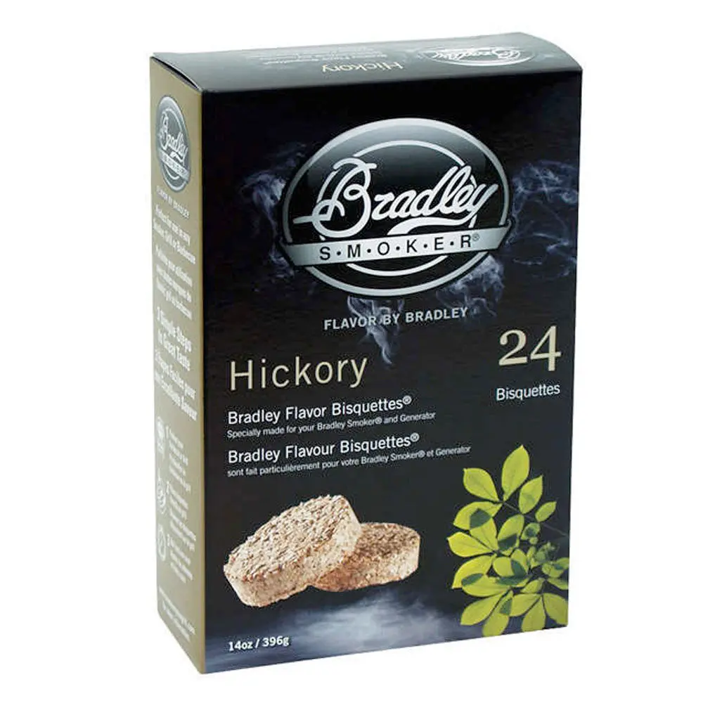 Bradley Smoker 24 Pack Hickory Flavor Smoke Bisquettes Premium Hardwood Chips 1