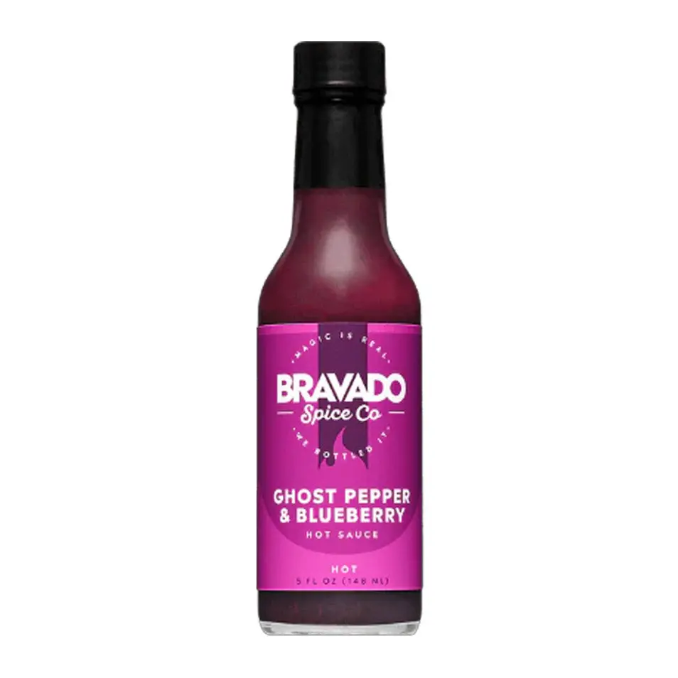 Bravado Spice Co. Ghost Pepper & Blueberry Hot Sauce 5 Oz Bottle Gluten Free 1