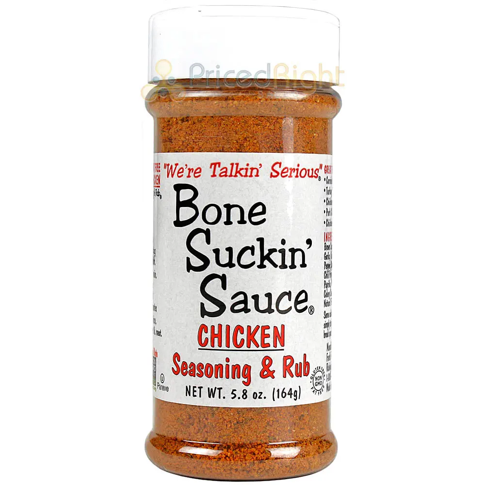 Bone Suckin' Sauce Chicken Seasoning Rub 5.8 Oz. Bottle Non Gmo Gluten Free 1