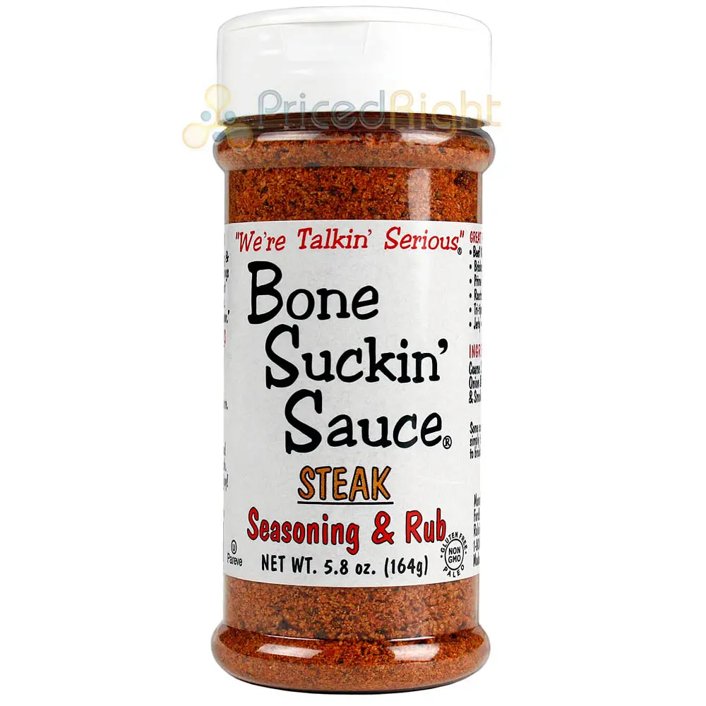 Bone Suckin' Sauce Steak Seasoning Rub 5.8 Oz Bottle Non Gmo Gluten Free Blend 1