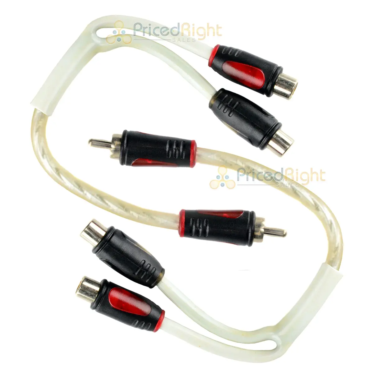 2 Pack 1 Male To 2 Female Rca Splitter Triple Shield Inteconnect Car Home Audio 1