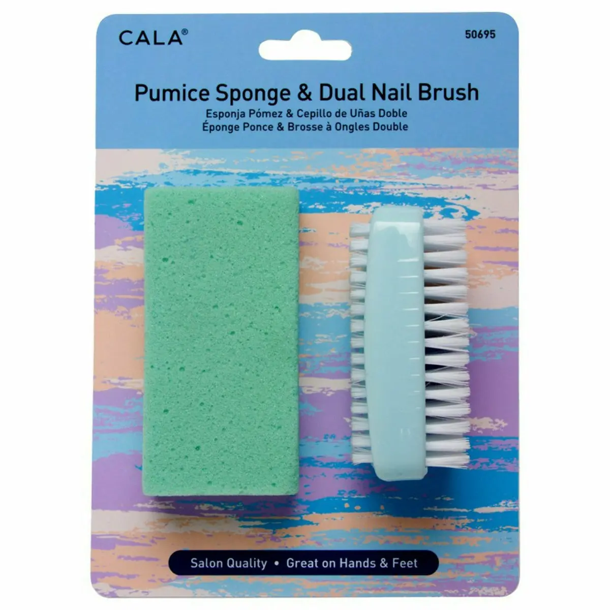 Cala: Pumice Sponge & Dual Nail Brush #50695 1