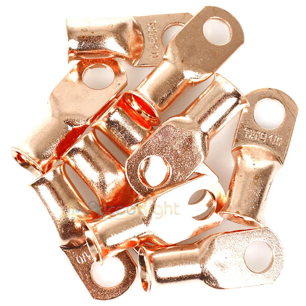 Ds18 1/0 Gauge Copper Ring Terminals Lug Wire Connector Pack Of 10 Ccl1/0 10X 1