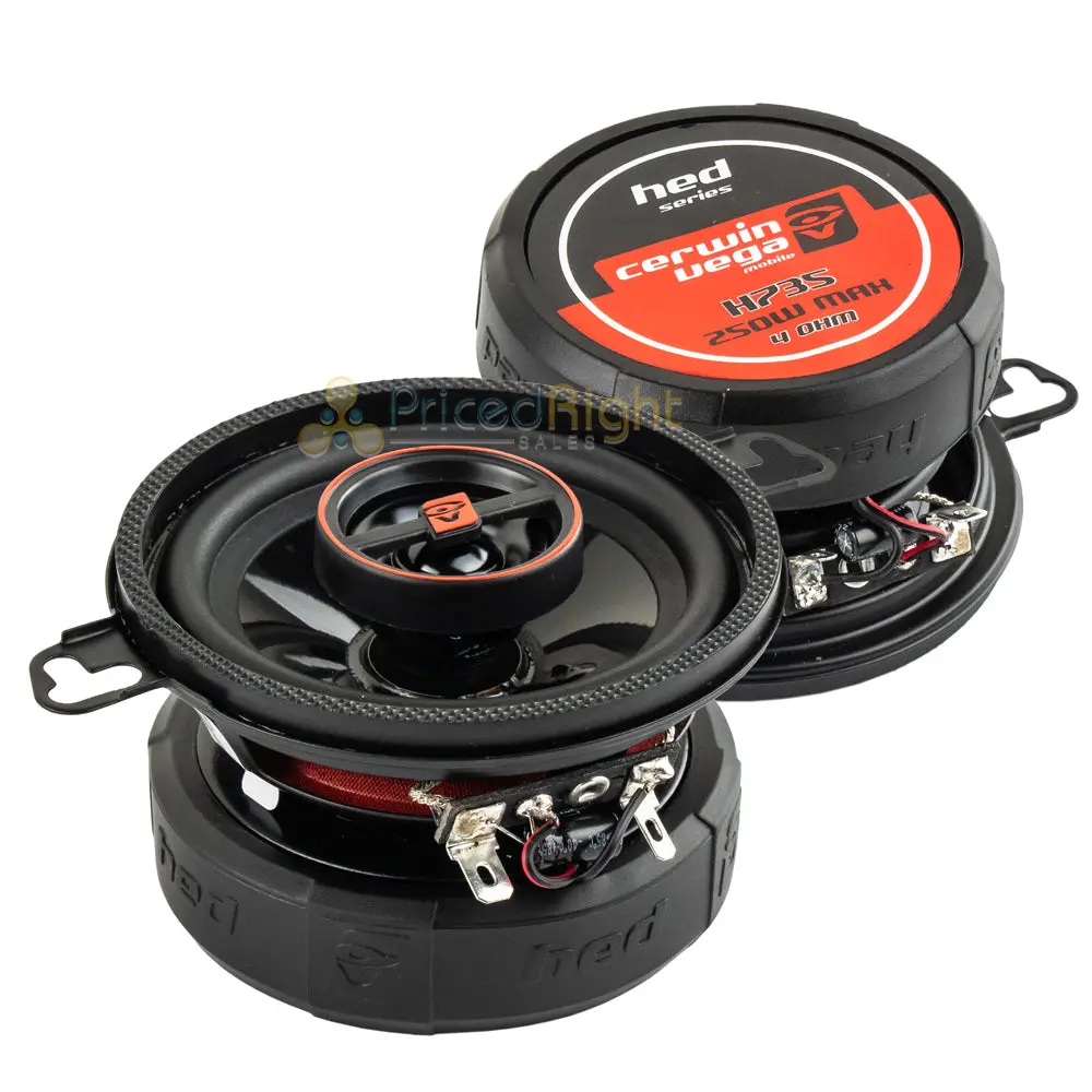 Cerwin Vega 3.5" 2 Way Coaxial Speakers Car Stereo Speakers Hed H735 30W Rms 1