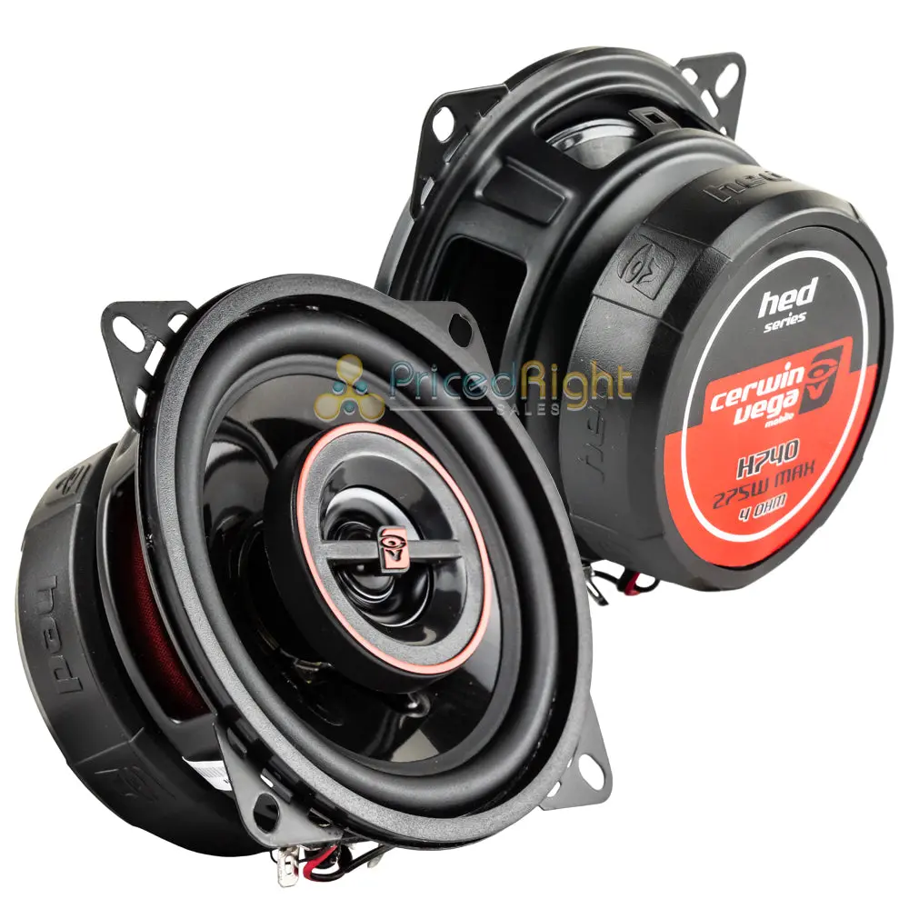 Cerwin Vega 4" 2 Way Coaxial Speakers Car Stereo Speakers Hed Series 40W Rms 1