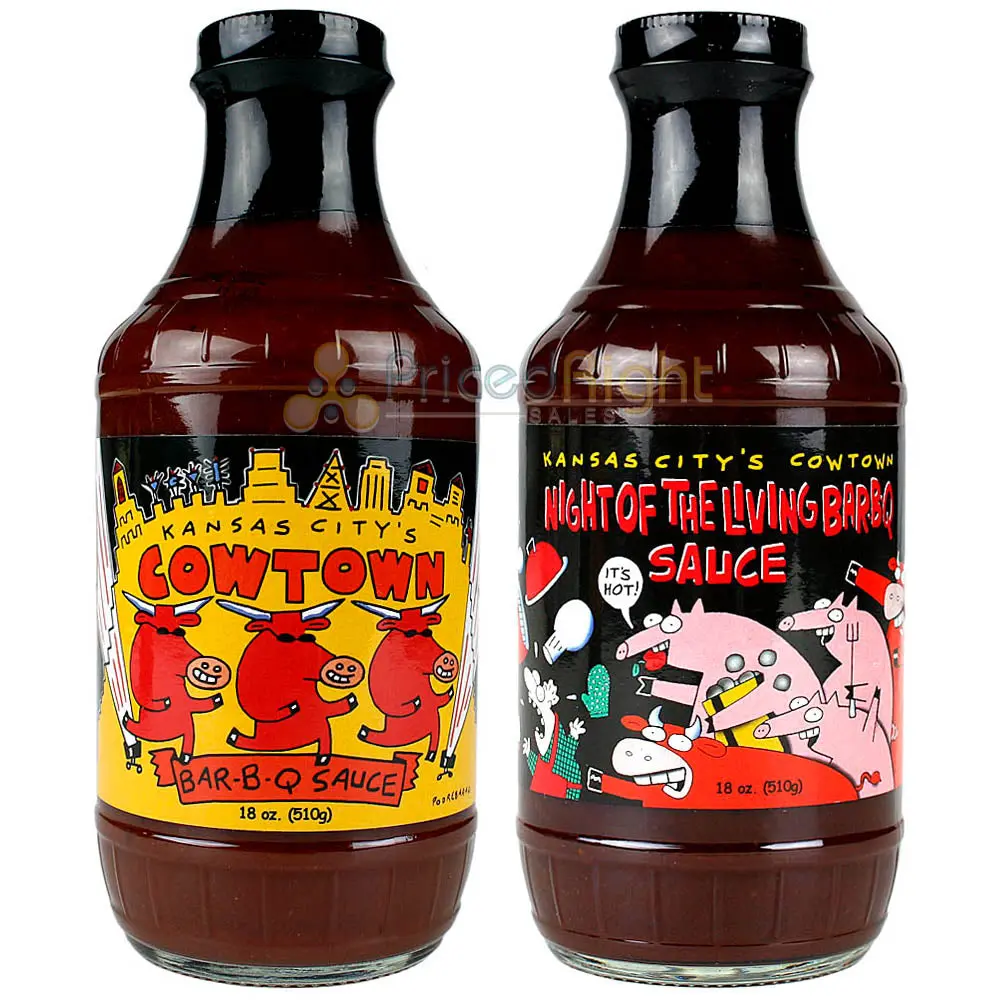 Bbq Sauce Original 18 Oz & Night Of The Living Bar-B-Q Hot 18 Oz Cowtown 2 Pack 1