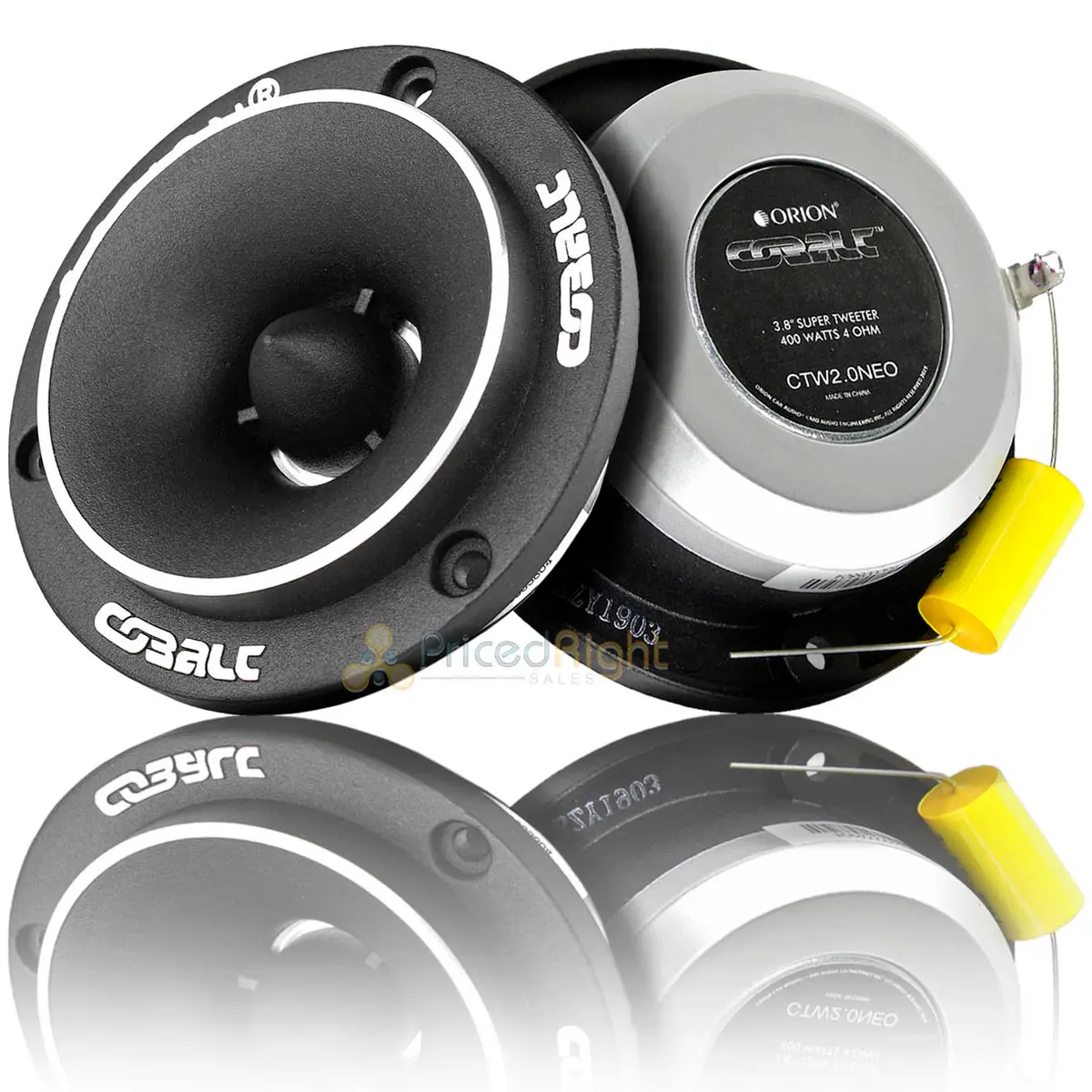 3.8" Super Tweeters Pair 400W Max 100W Rms Car Audio Ctw2.0Neo Orion Cobalt 1