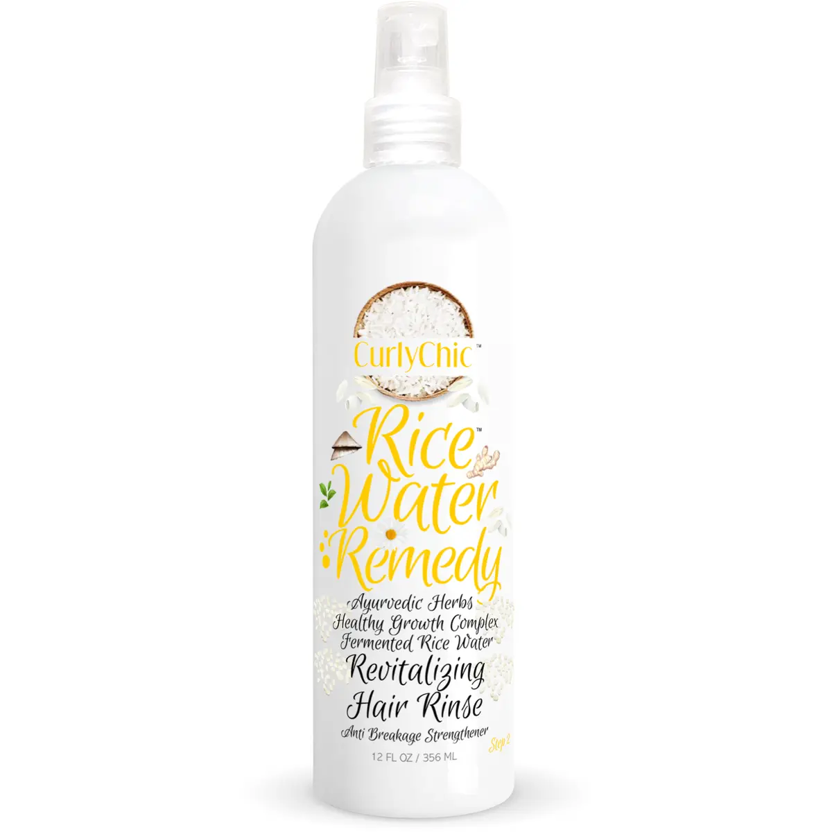 Curly Chic: Rice Water Remedy Revitalizing Rinse 12Oz 1