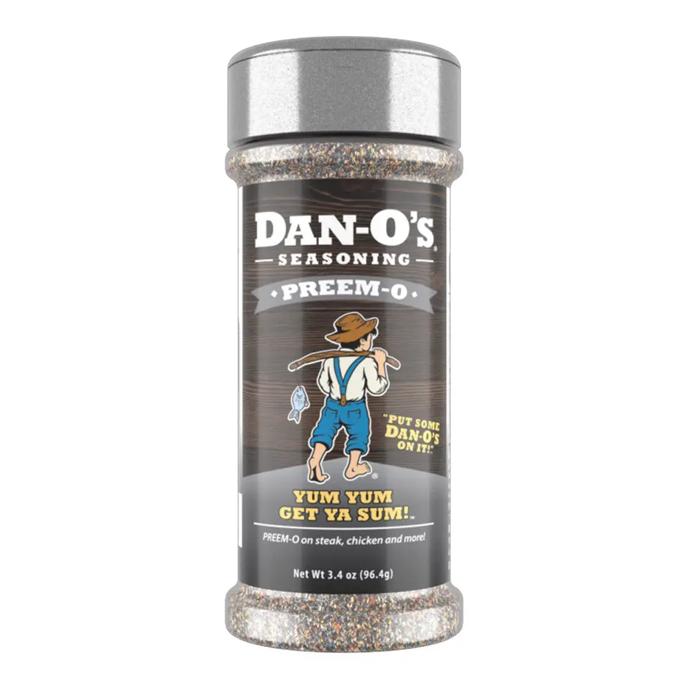 Dan-O's Preem-O Seasoning 3.4Oz Black Pepper Garlic Sea Salt Rich & Savory 1