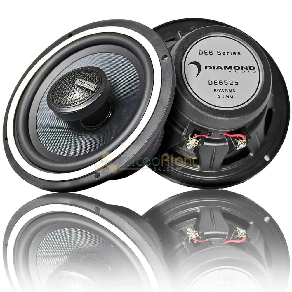 Diamond 5.25" Coaxial Speaker System 100 Watts Max 4 Ohm Des Series Des525 Pair 1