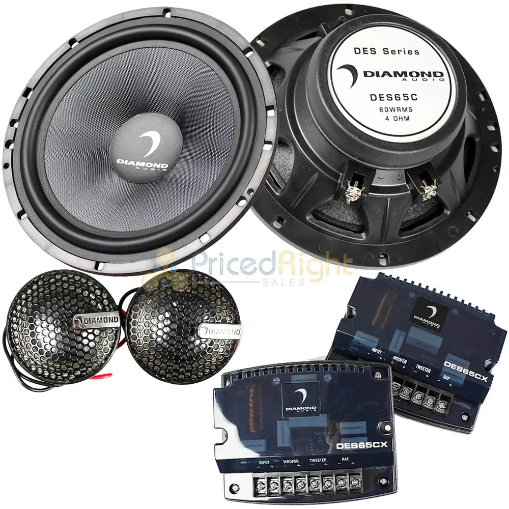 Diamond Audio 6.5" 2 Way Component Speaker System 120W Max Des Series Des65c 1