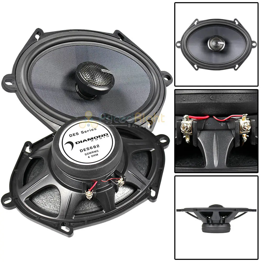 Diamond Audio 2 Way 6X8" Coaxial Speaker System 100 Watts Max 4 Ohm Des682 Pair 1