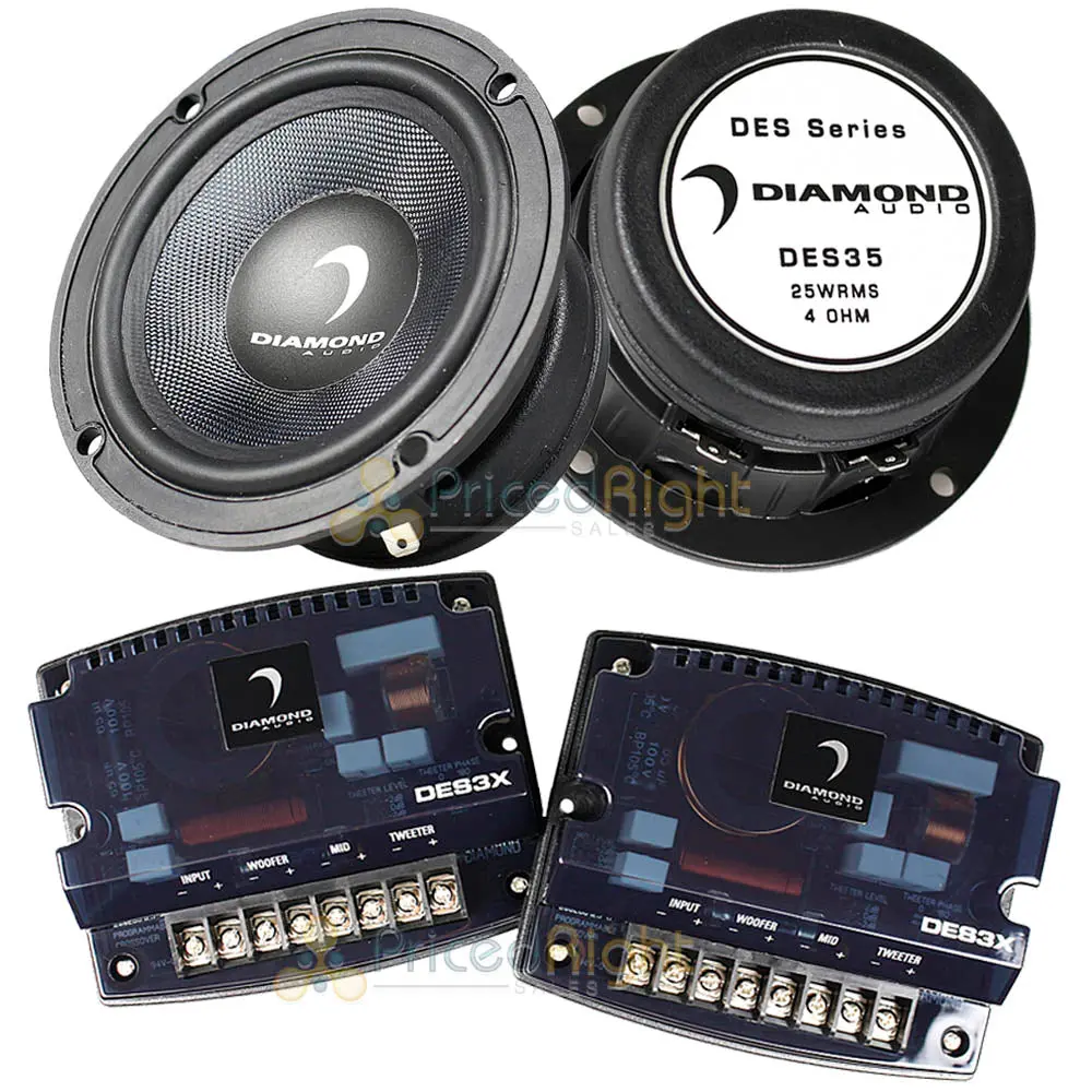 Diamond Audio 3.5" Component Speakers With Adaptive Crossover Des Series Desk3 1