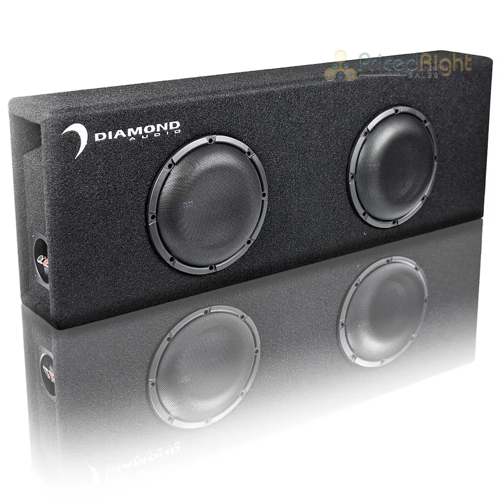 Diamond Audio Dual 8" Microbox Enclosure Slot Vent Sub Box 1000W Max Desmb8d 1