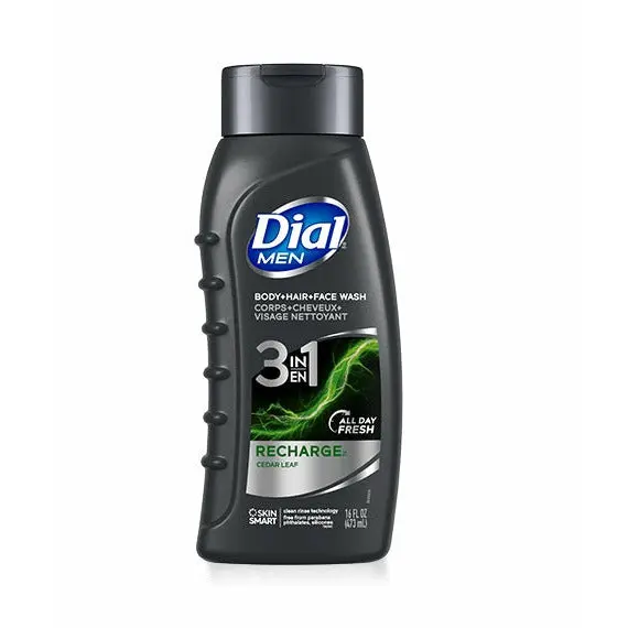 Dial: Men Body+Hair+Face Wash Recharge 16Oz 1