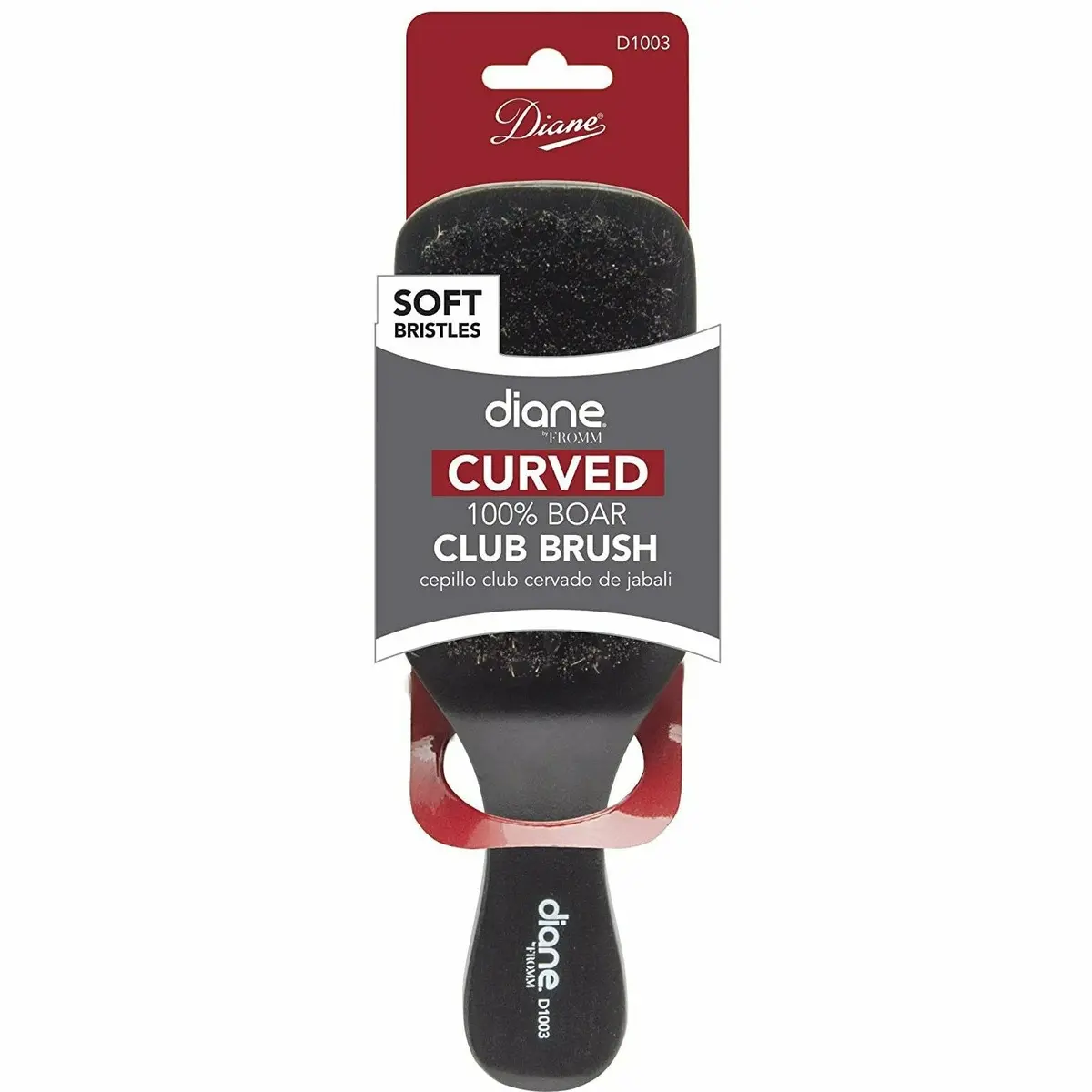 Diane: Soft Curved 100% Boar Club Wave Brush #D1003 1
