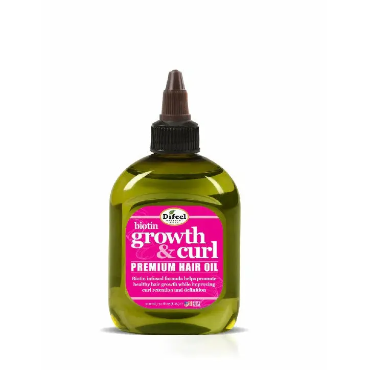 Difeel: Growth & Curl Biotin Premium Hair Oil 7Oz 1