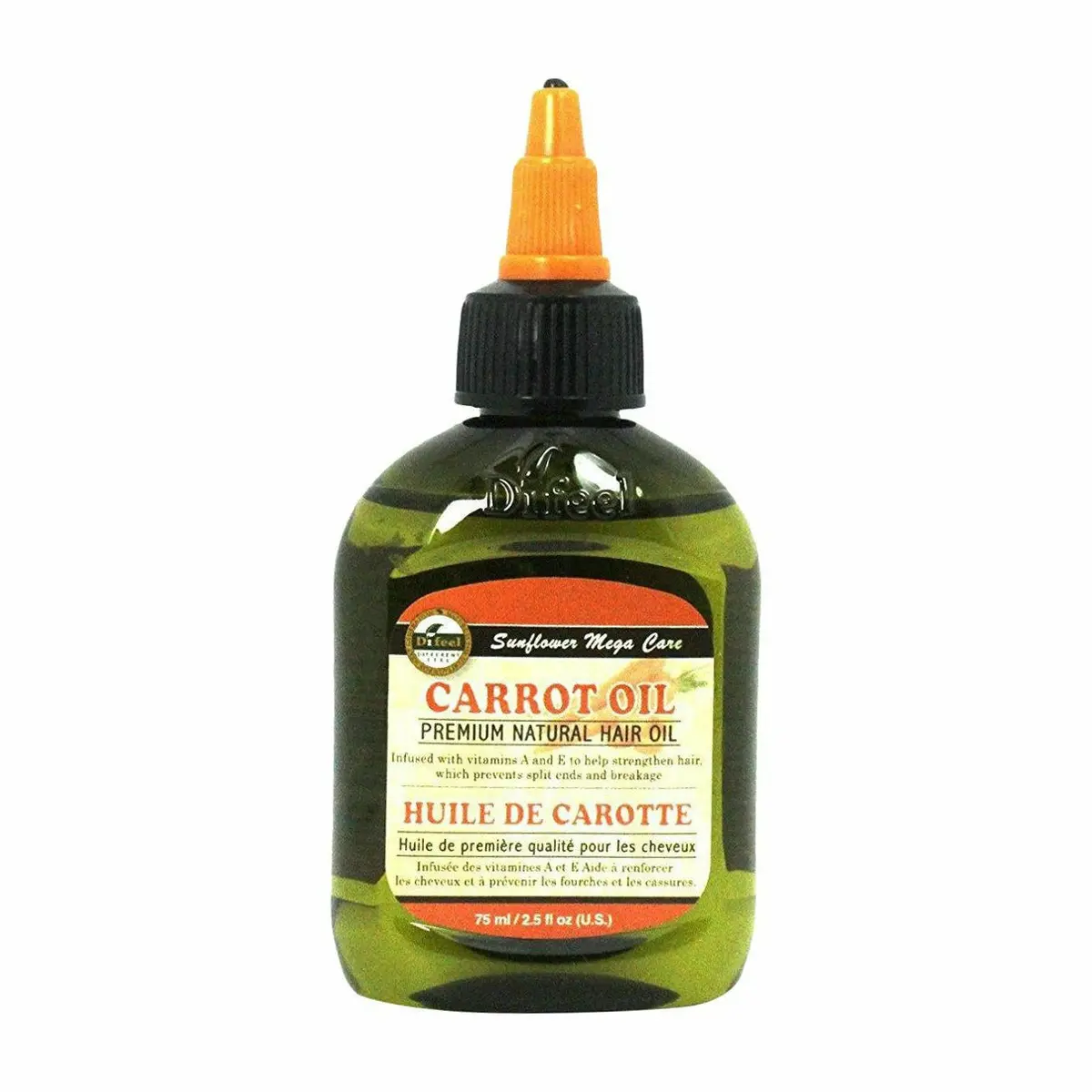 Difeel: Premium Natural Hair Oil - Carrot Oil 2.5 Oz 1