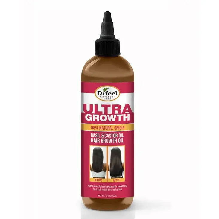Difeel: Ultra Growth Basil & Castor Hair Growth Oil 8Oz 1