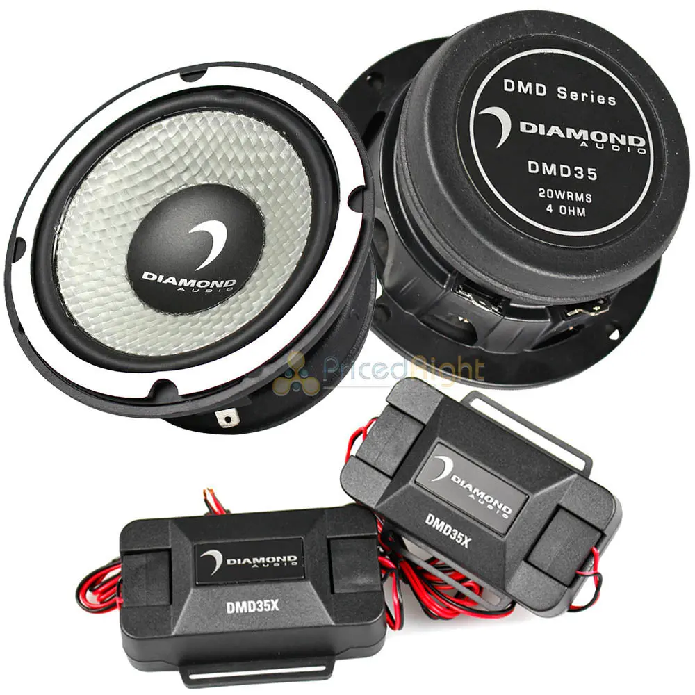 Diamond Audio 3.5" Full Range Speakers 40 Watts Max 4 Ohm Dmd Series Dmd35 Pair 1