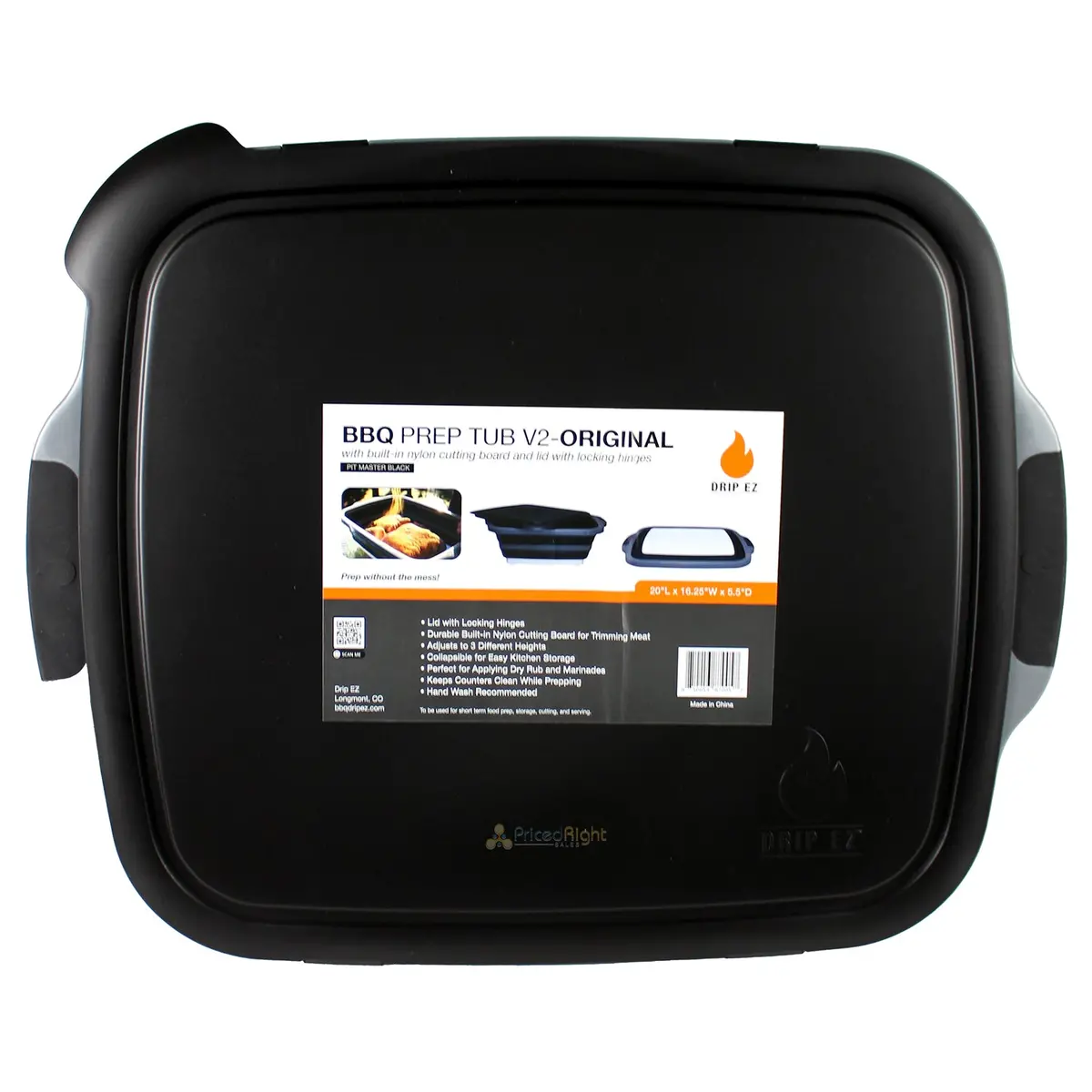 Drip Ez Large Bbq Prep Tub With Locking Lid V2 Black 20"X16.25"X5.5"  Tubv2-1-Bl 1