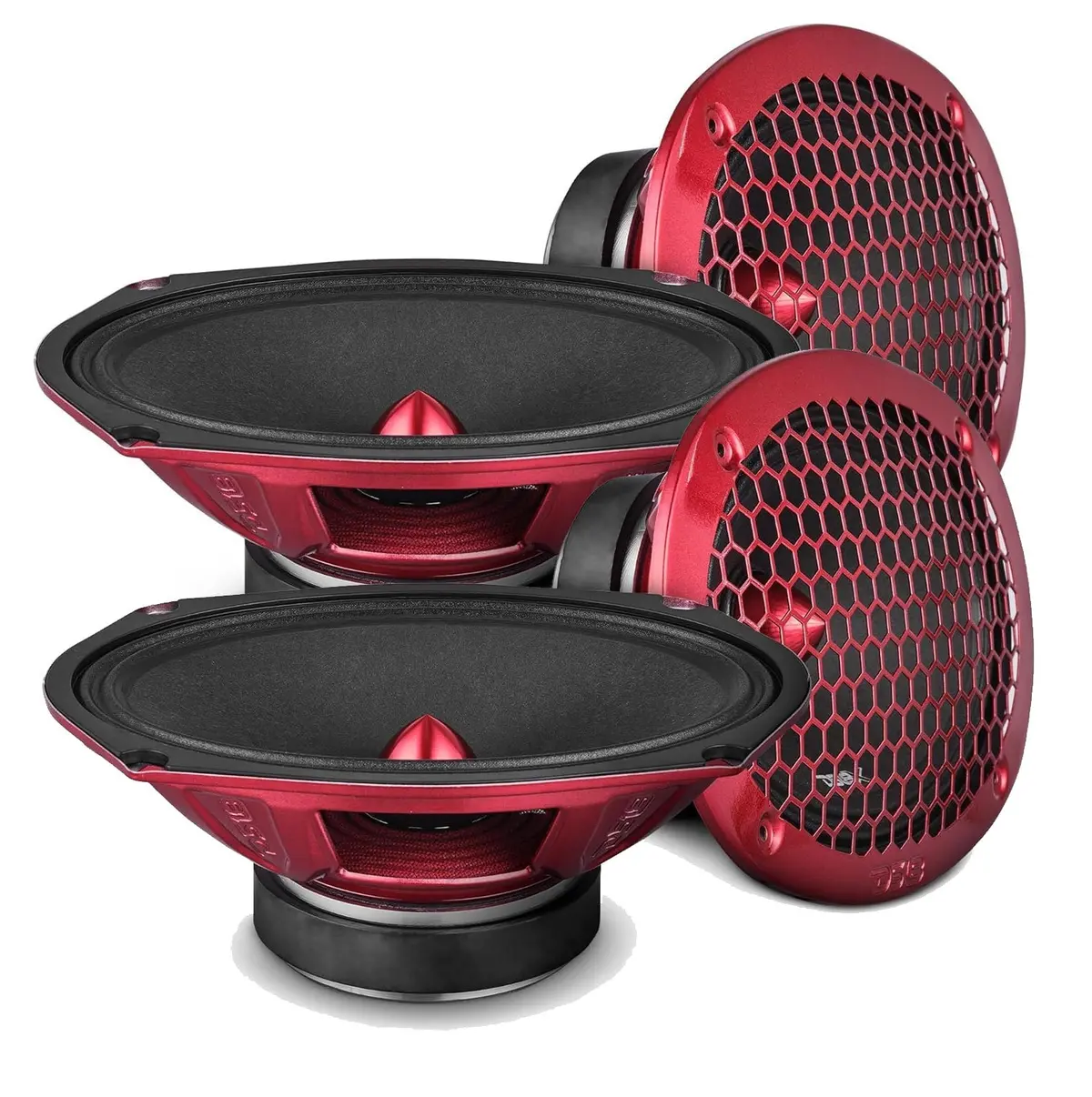 4 Pack Ds18 6X9" Midrange Loudspeaker 400 Watts Max 4 Ohm Car Audio Pro-X694bm 1