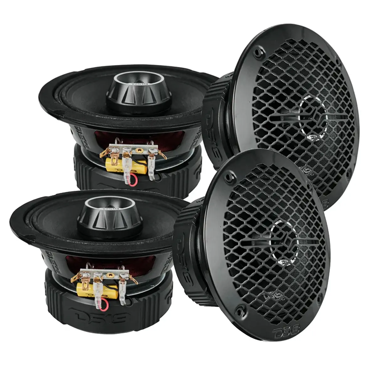 4 Pack 6.5" Midrange Speaker Built In Tweeter 450 Watts Max 4 Ohm Ds18 Pro-Zt6 1