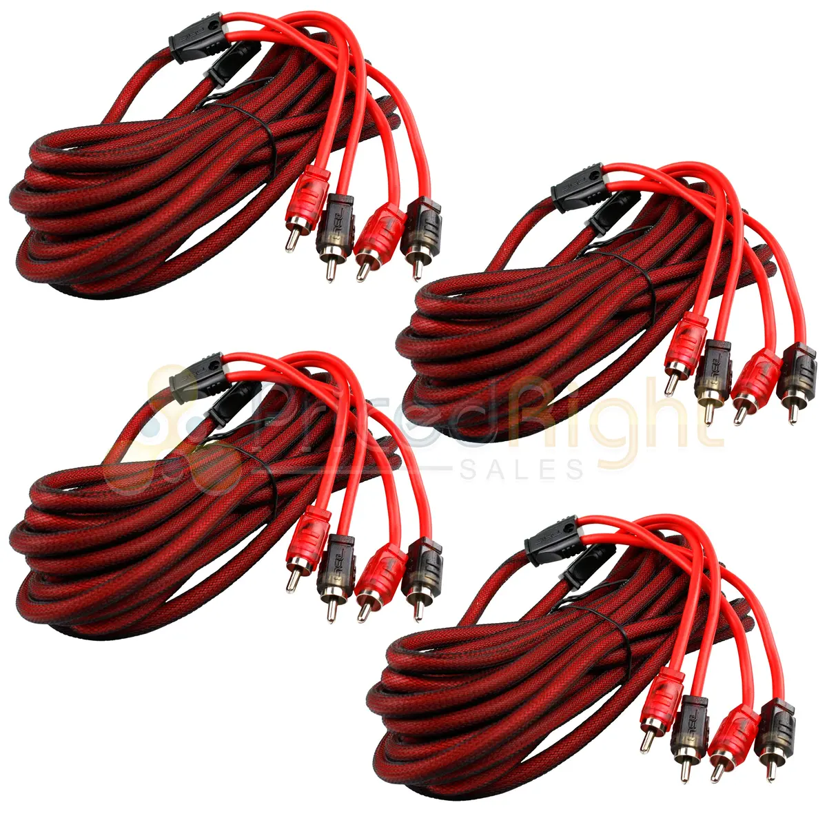 4 Pack 16 Ft 2 Channel Rca Audio Cable Interconnect Noise Rejection Ds18 R16 1