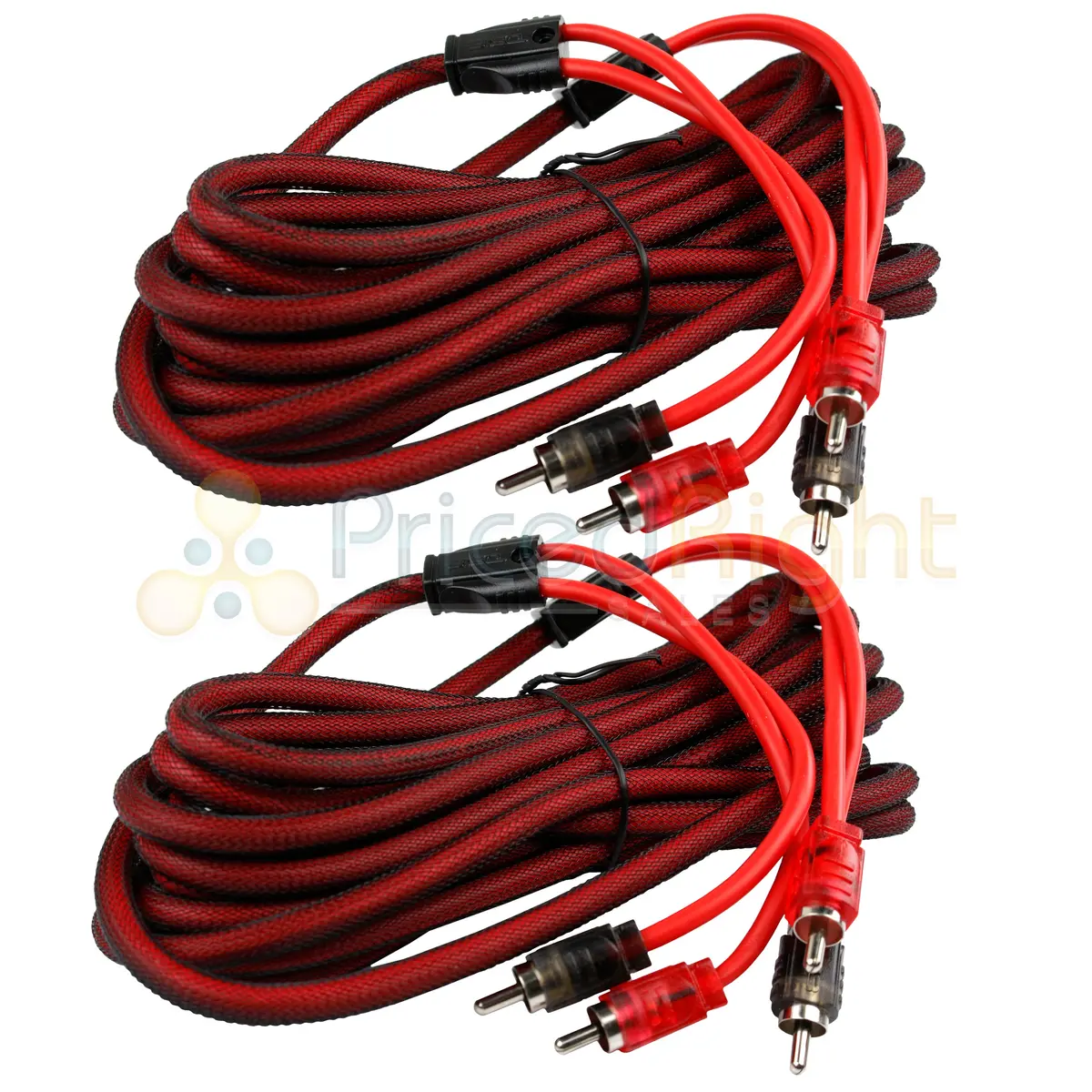 2 Pack 20 Ft 2 Channel Rca Cable Interconnect Pack Set Noise Rejection Ds18 R20 1