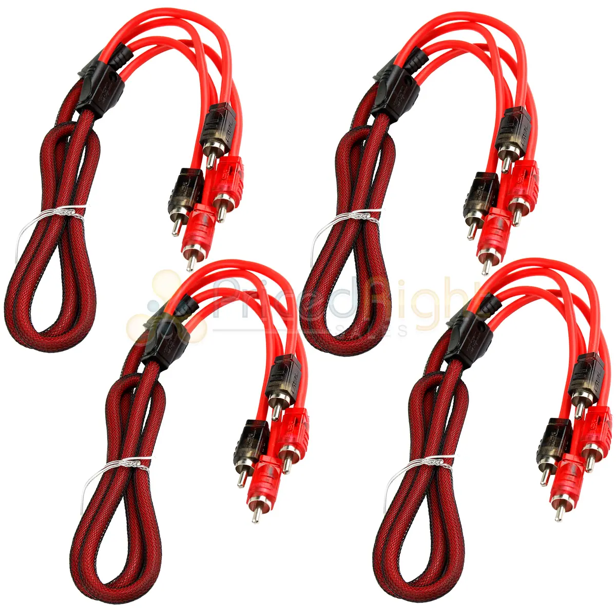 4 Pack 3Ft Rca Cable Ofc Interconnect Ds18 R3 Competition Rated Performance Red 1