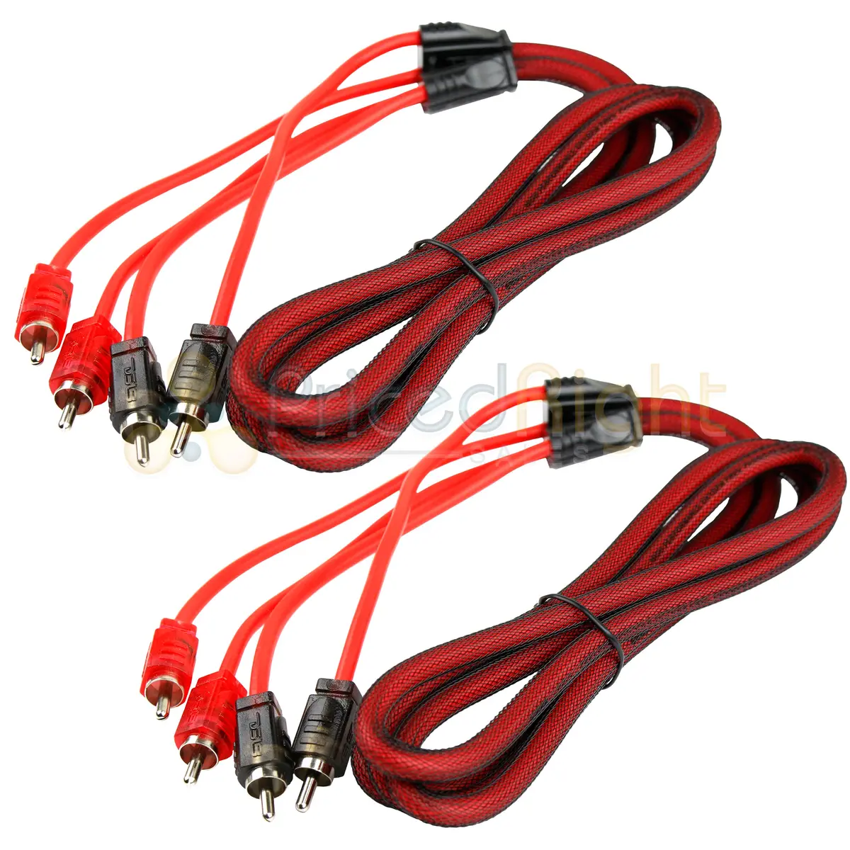 2 Pack 6 Ft Rca Cable Ofc Interconnect Ds18 R6 Competition Rated Performance Red 1