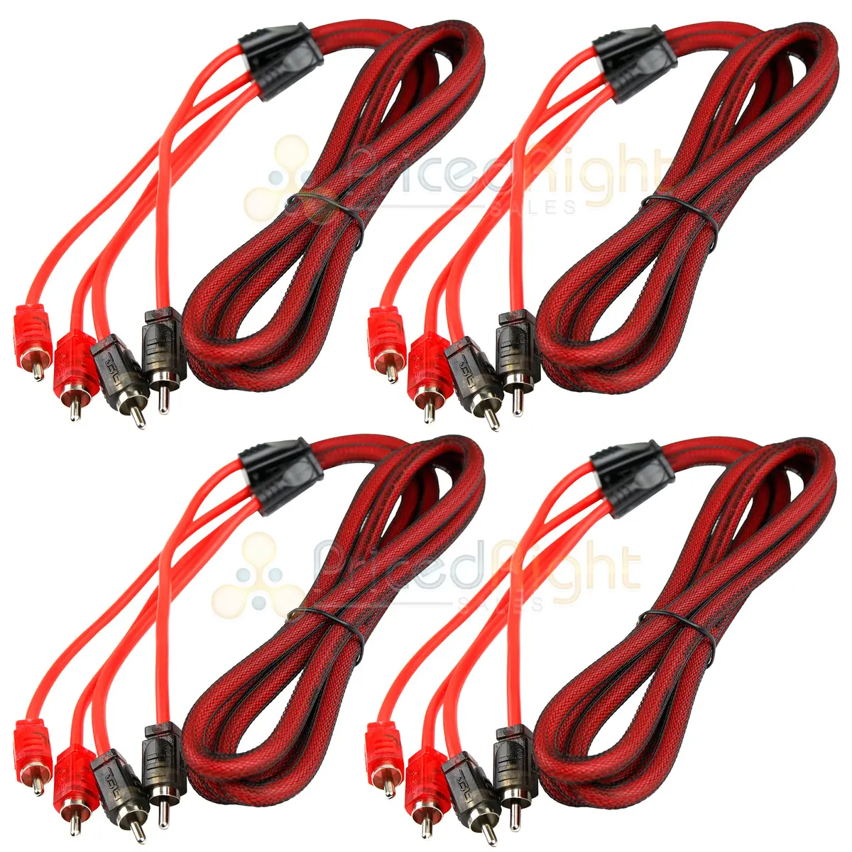 4 Pack 6 Ft Rca Cable Ofc Interconnect Ds18 R6 Competition Rated Performance Red 1