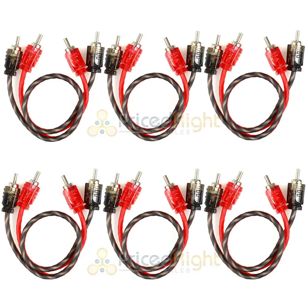 Ds18 Ultra Flex 1 Ft Rca Cables 2 Ch Competition Rated Audio Rca-1Ft 3 Pair 1