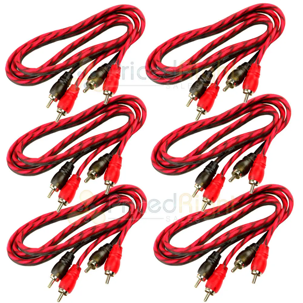 Ds18 6 Pack 3 Ft 2 Channel Twisted Premium Audio Interconnect Rca Cable Pack 1