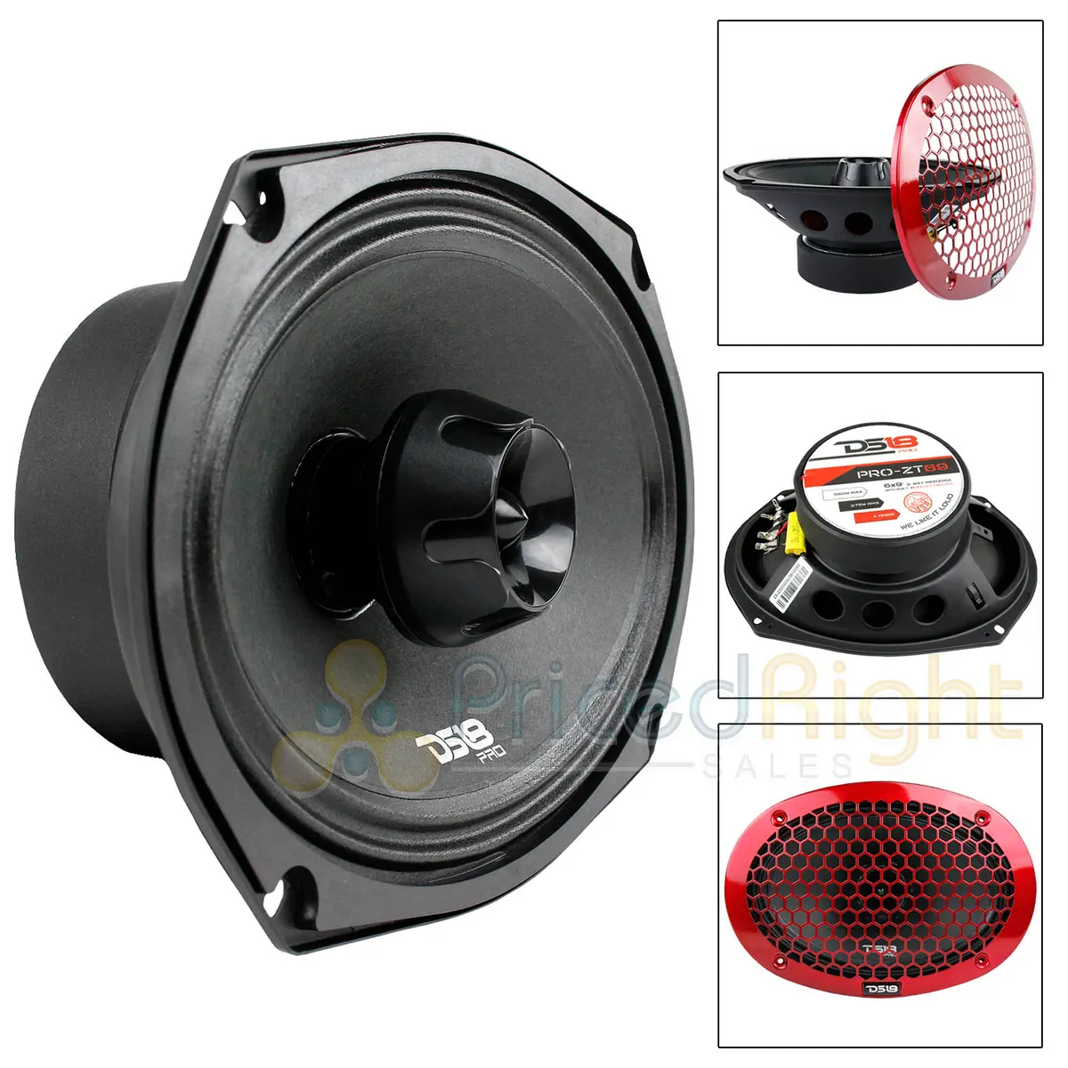 6X9" 2 Way Midrange Speaker Built In Tweeter 550 Watts Max 4 Ohm Ds18 Pro-Zt69 1