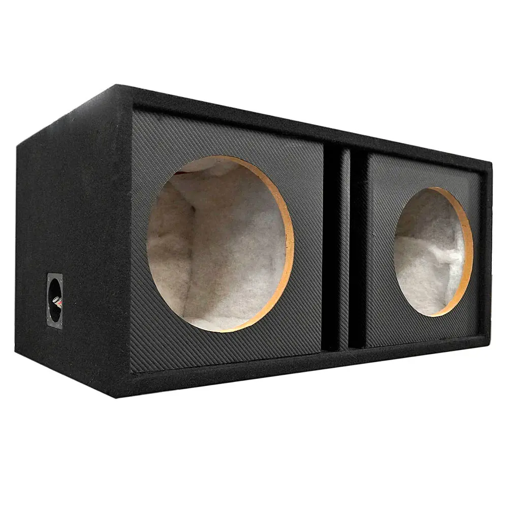 Atrend 10" Dual Subwoofer Enclosure Vented Carbon Fiber Black Mdf Box Dzv10 1