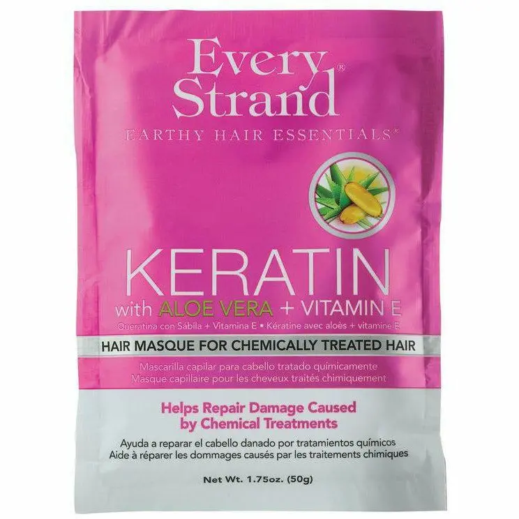 Every Strand: Keratin With Aloe Vera + Vitamin E Hair Masque For Chemically Treated Hair 1.75Oz 1