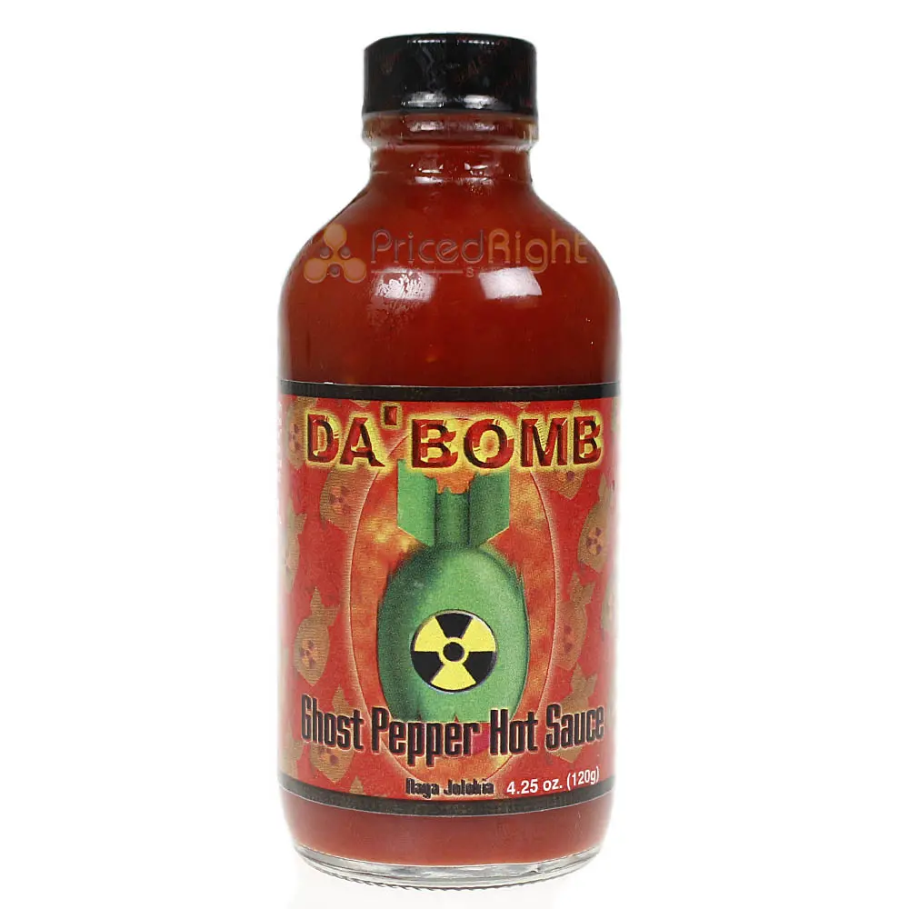 Da' Bomb Ghost Pepper Extremely Hot Sauce Spicy 22,800 Scoville Units 4 Oz. 1