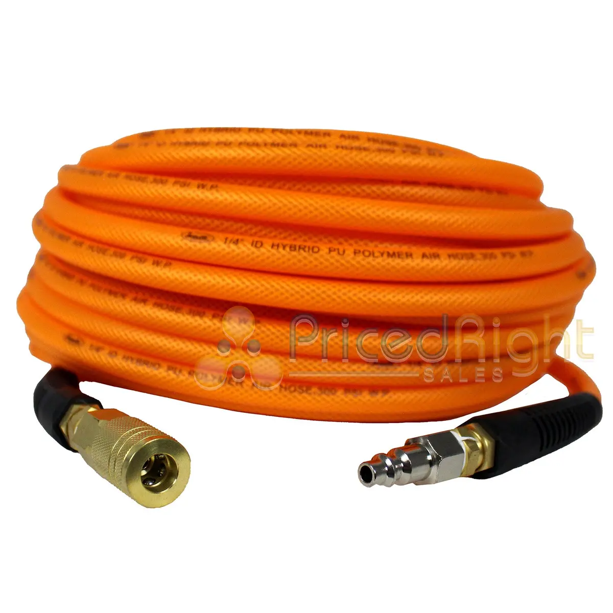 1/4" X 100 Ft Air Hose With Bend Restrictors High Flow Hybrid Polymer Fa14100rc3 1
