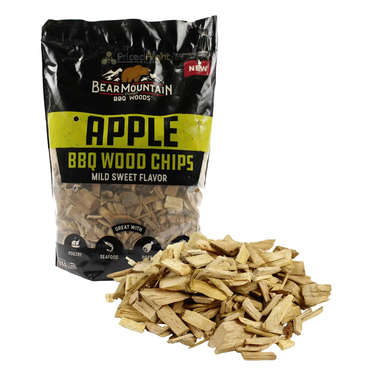 Bear Mountain Bbq Apple 100% All Natural Hardwood Chips Mild Sweet Smoky Flavor 1