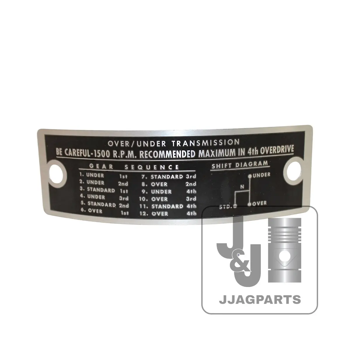 Instruction Plate Fits Ford Tractor | Sherman Transmission 1