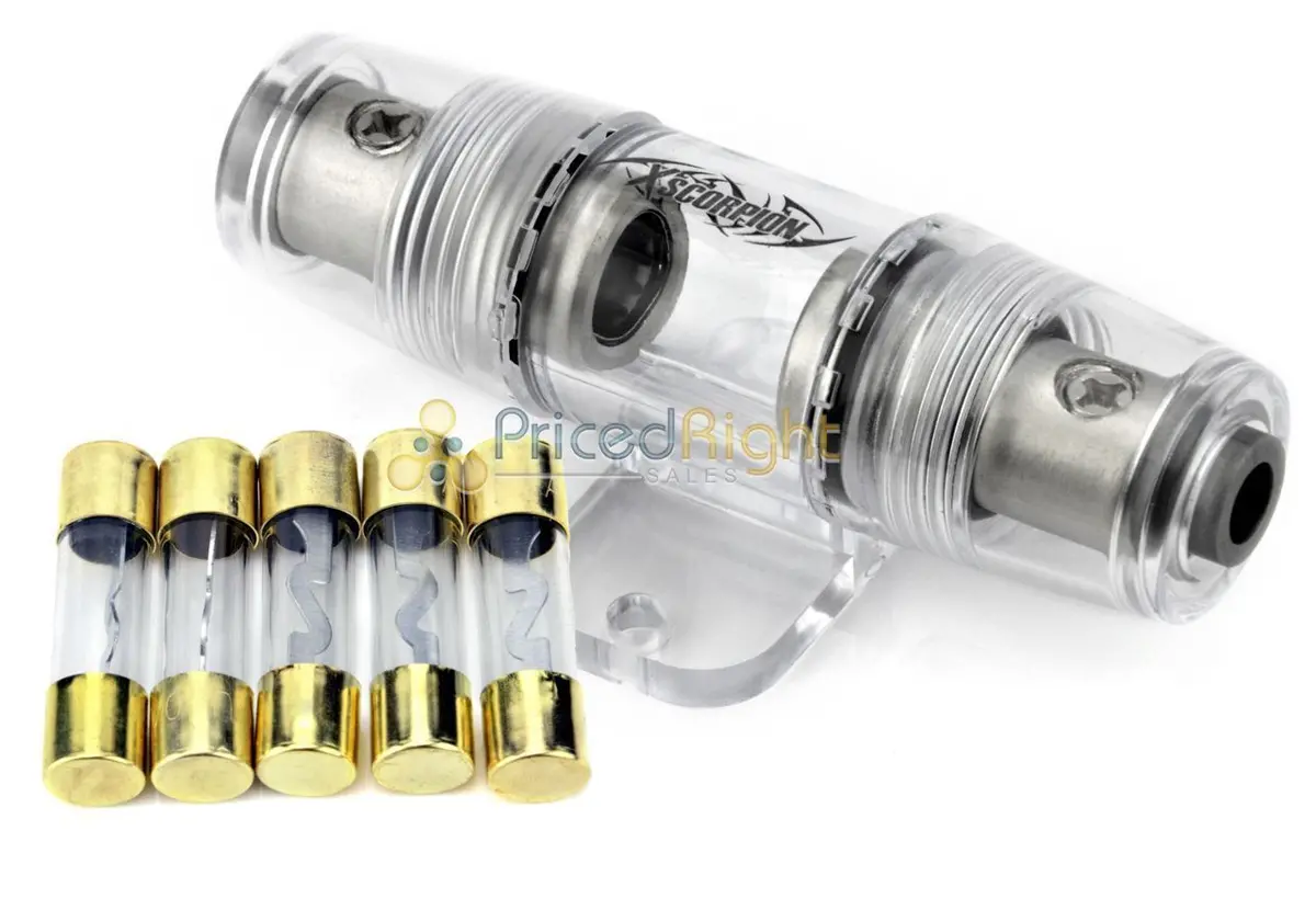 4 Or 8 Gauge Agu Fuse Holder Inline With 5 Pack 100 Amp Agu Fuses 1