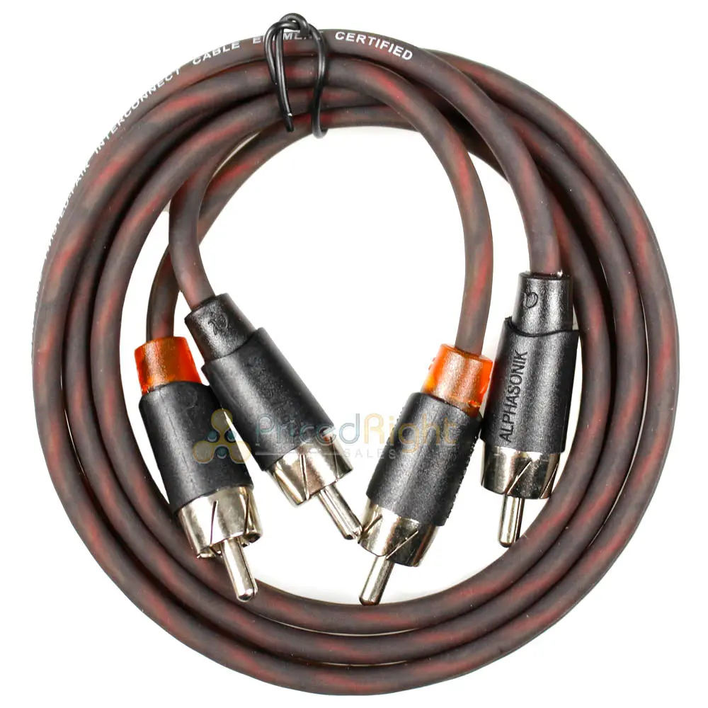 Alphasonik 3 Ft Rca Cable 2 Channel Hyper Flex Interconnect Audio Wire Flex-R3 1