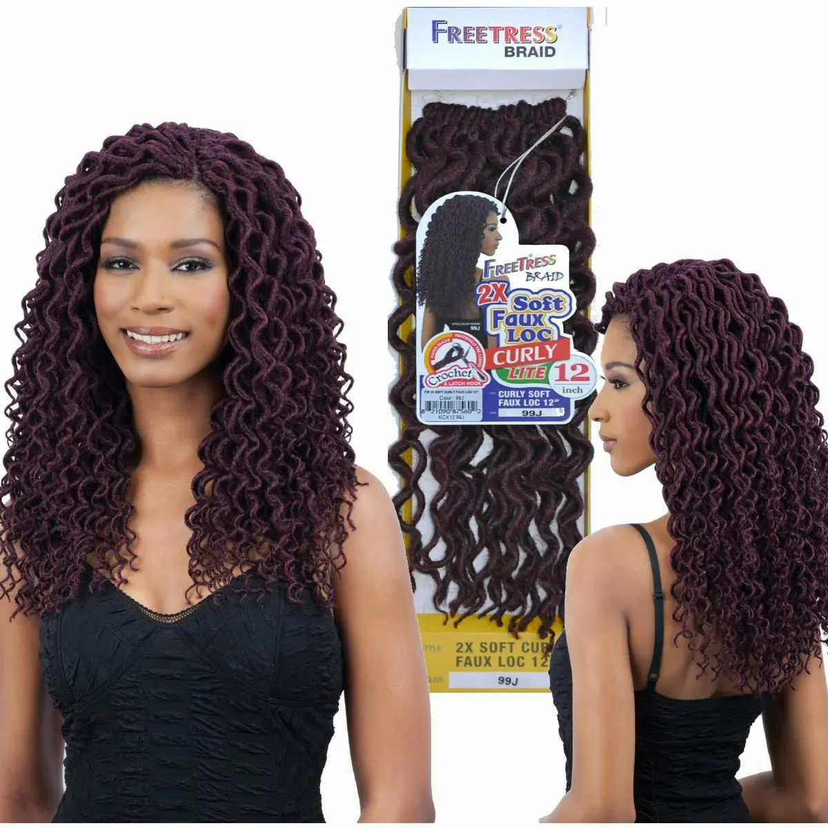Freetress: 2X Soft Curly Faux Loc 12" Crochet Braids 1