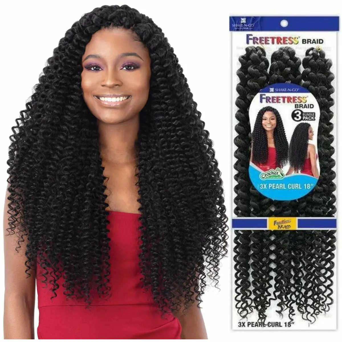 Freetress: 3X Pearl Curl 18" Crochet Braids 1