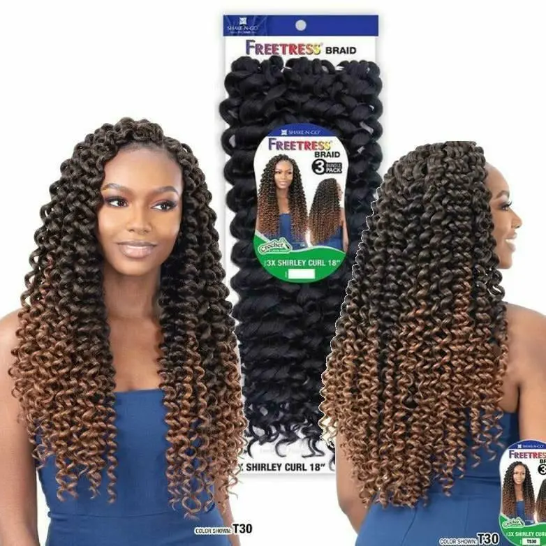 Freetress: 3X Shirley Curl 18" Crochet Braids - Final Sale 1