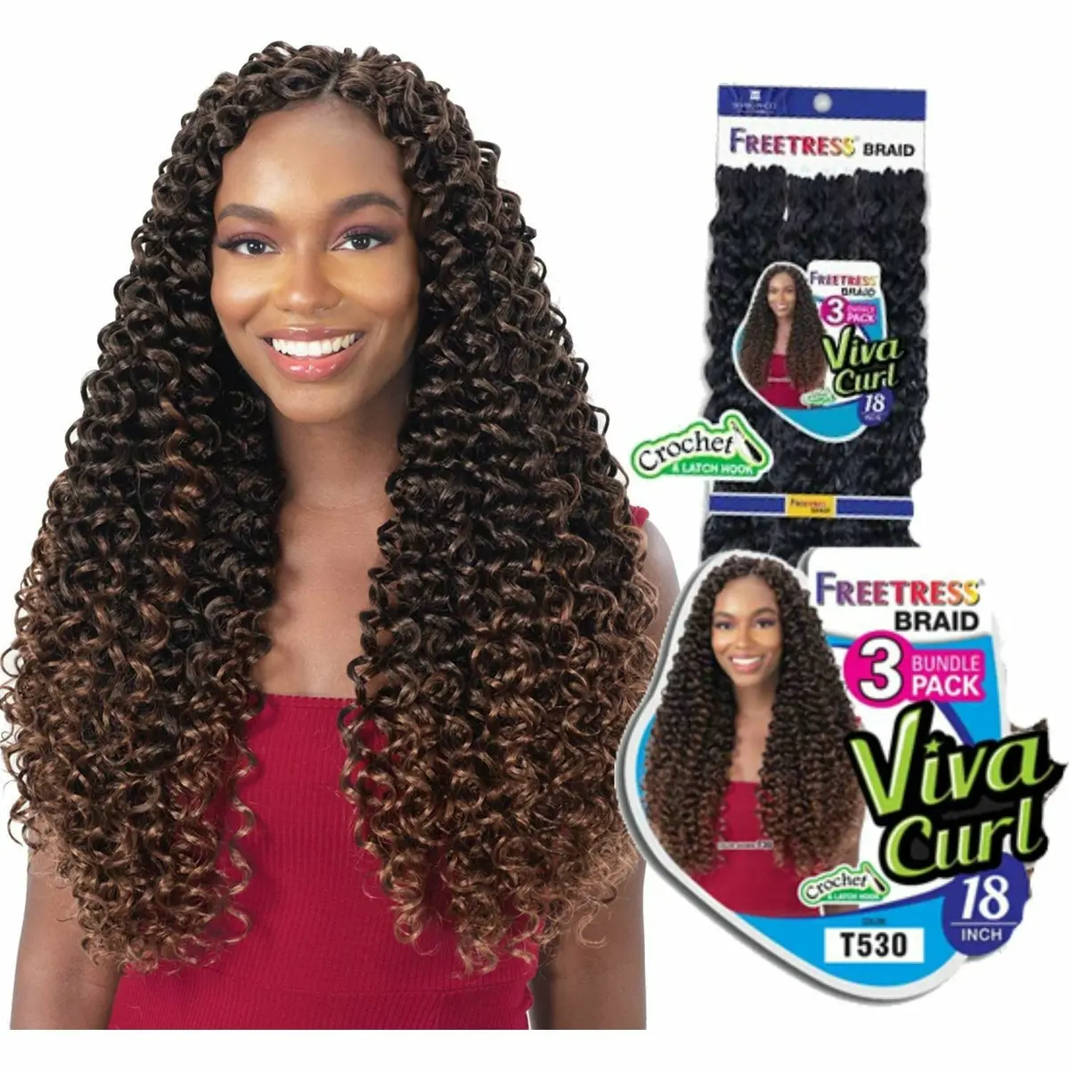 Freetress: 3X Viva Curl 18" Crochet Braids - Final Sale 1