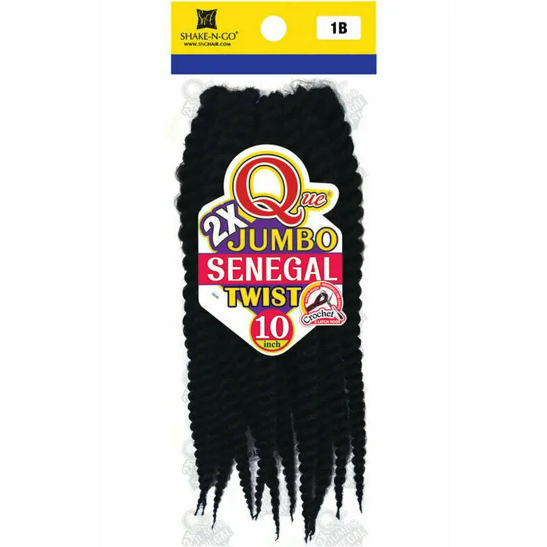 Shake-N-Go Que: 2X Jumbo Senegal Twist 10" Crochet Braids 1